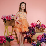 Peach Flutter dress