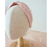 Blush Pearl Bow Headband
