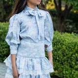 Dusty Blue Carousel Skirt Set