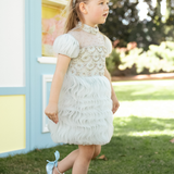 Misty Blue Mousse Dress