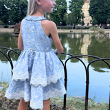 Dusty Blue Carousel Layered Dress