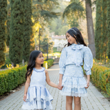 The Dusty Blue Carousel Layered Dress