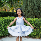 The Dusty Blue Carousel Layered Dress