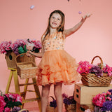 Peach Flutter dress