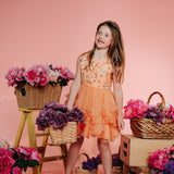 Peach Flutter dress